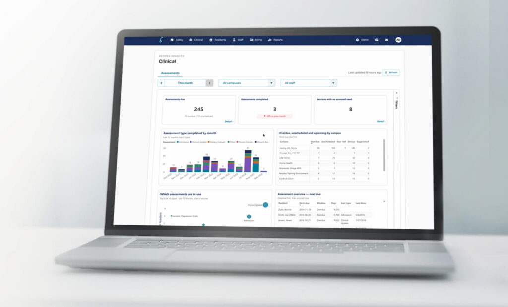 Insights web dashboard on laptop screen